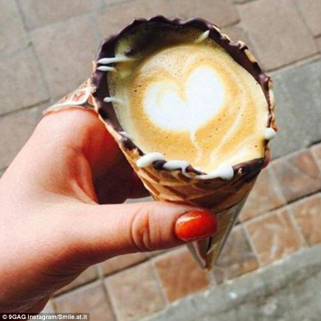 کافه ای که قهوه را در نان بستنی قیفی سرو می کند